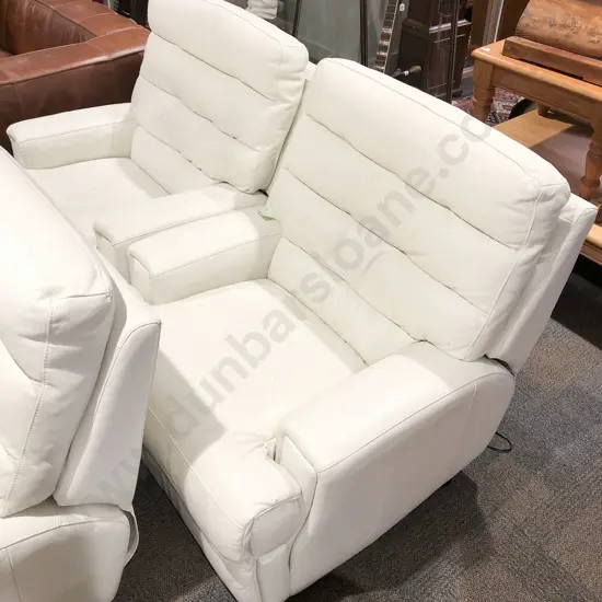Pair of Cream Leather Recliners