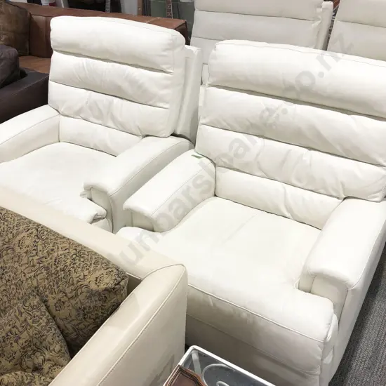 Pair of Cream Leather Recliners