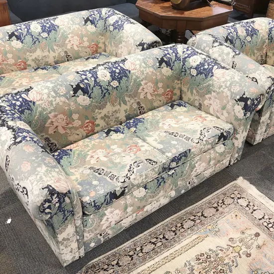 Three Piece Floral Upholstered Lounge Suite