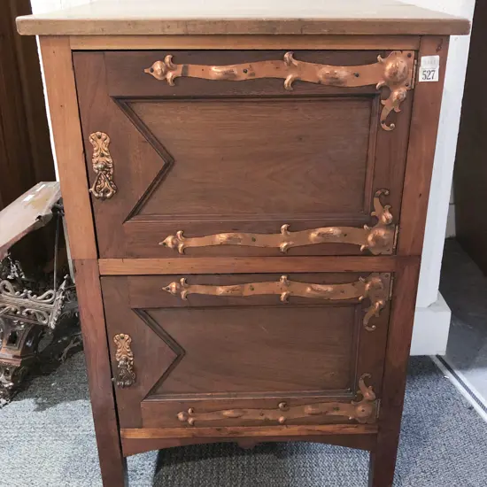 Copper Bound Two Door Pot Cabinet