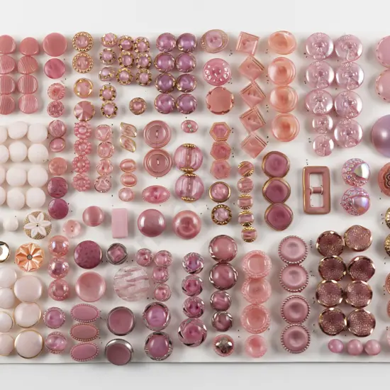 Collection Victorian & Art Deco Pink Glass Buttons