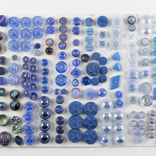 Collection Victorian & Art Deco Blue Glass Buttons
