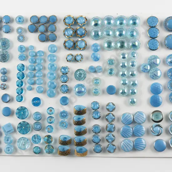 Collection Victorian & Art Deco Blue Glass Buttons