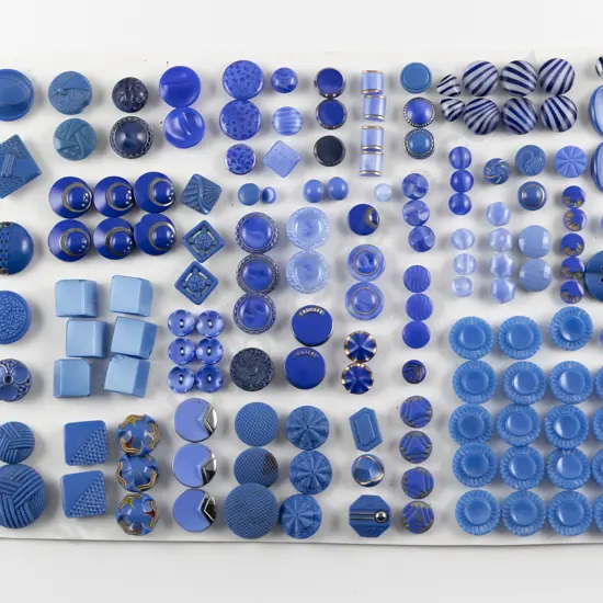 Collection Victorian & Art Deco Blue Glass Buttons