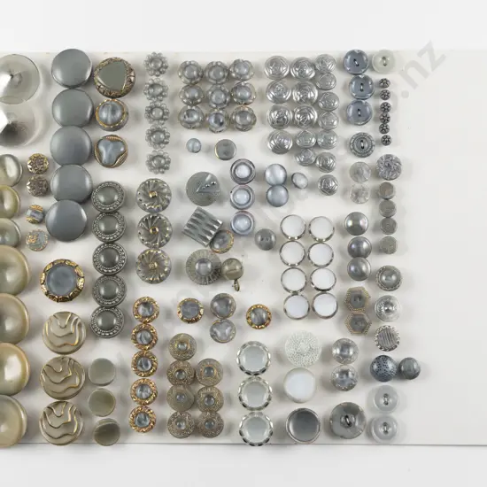 Collection Victorian & Art Deco Grey Glass Buttons