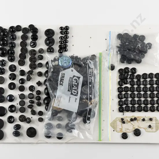Collection Assorted Victorian Black Glass & Plastic Buttons