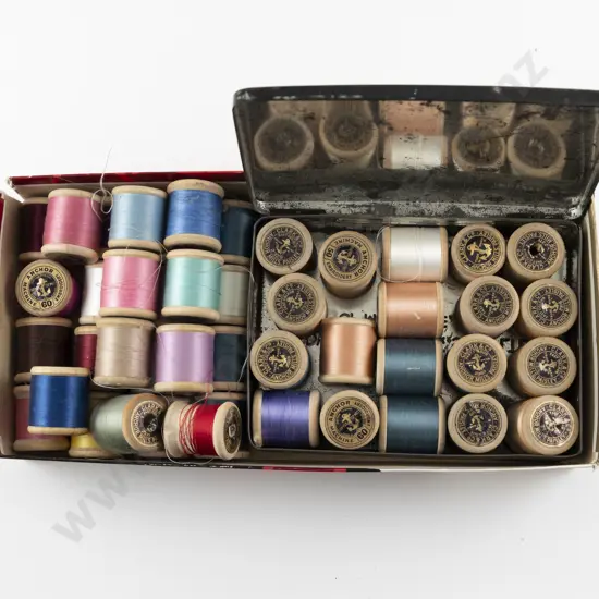 Vintage Clarks Paisley & Machine Embroidery Cottons on Wooden Reels