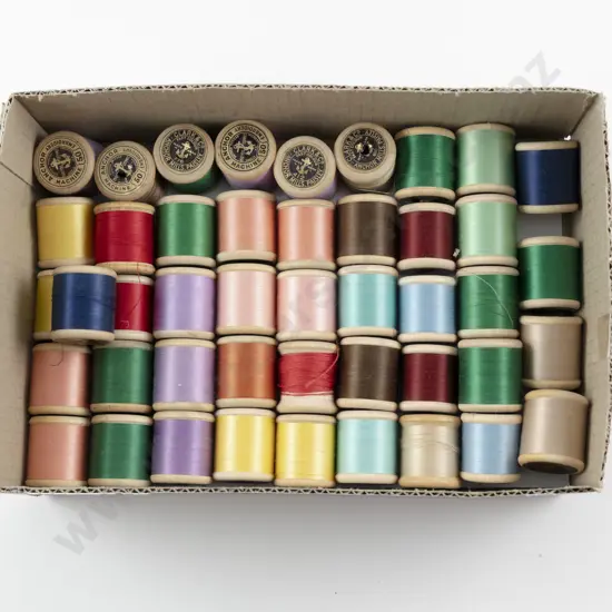 Vintage New & Used Clarks Paisley & Machine Embroidery Cottons on Wooden Reels