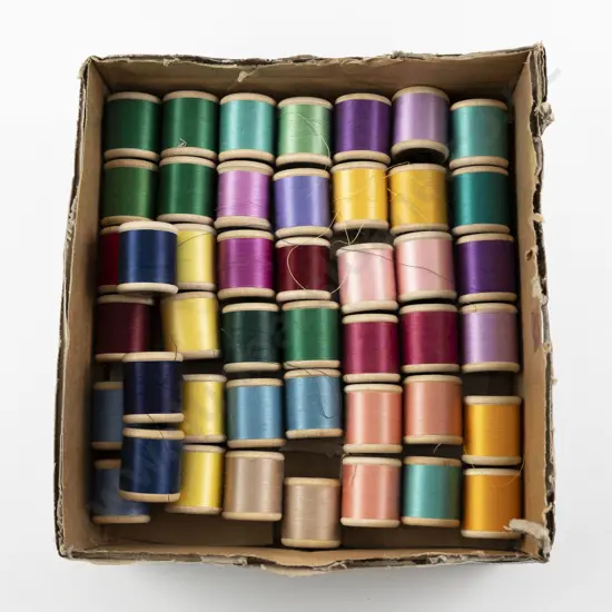 Vintage New & Used Clarks Paisley & Machine Embroidery Cottons on Wooden Reels