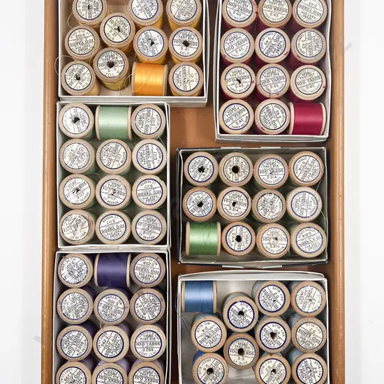 New & Used Boxed Dewhursts Cottons on Wooden Reels