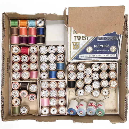 New & Used Boxed Dewhursts Cottons on Wooden Reels