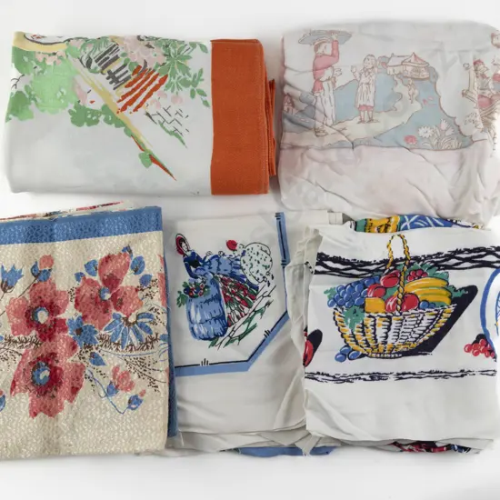 Five Assorted Mid C20th Tablecloths