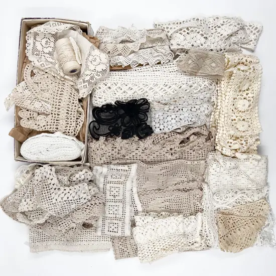 Collection of Assorted Crocheted Cotton Lace