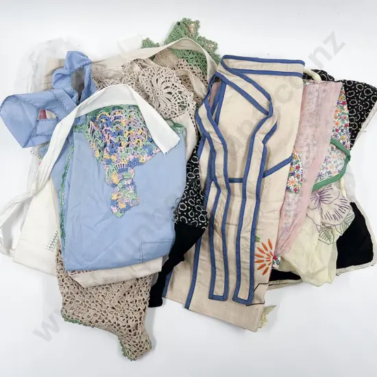 Collection Ten Vintage Mostly Hand Embroidered  Aprons