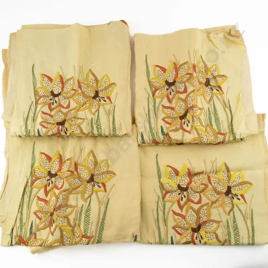 Set of Four Hand Embroidered Curtains