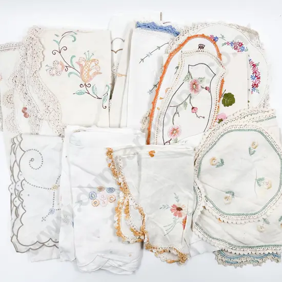 Assorted Vintage Doilies & Table Covers