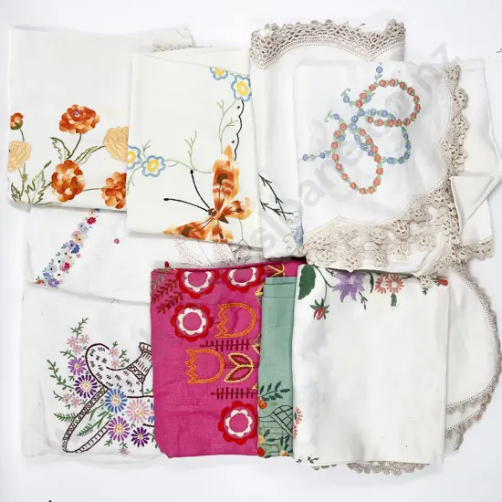 Selection Vintage Embroidered Table Covers