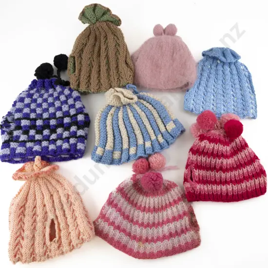 Eight Various Vintage Knitted & Crocheted Tea Cosies