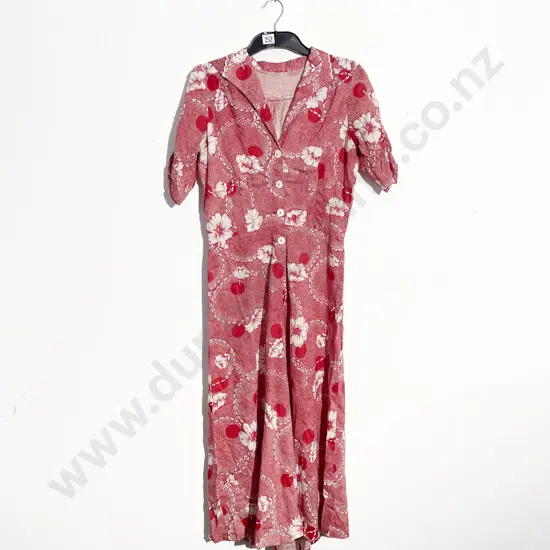 1940's Printed Cotton Day Dress