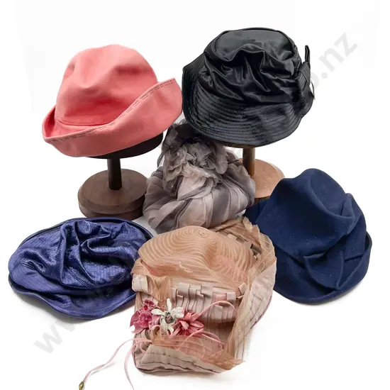 Six Various Vintage Hats