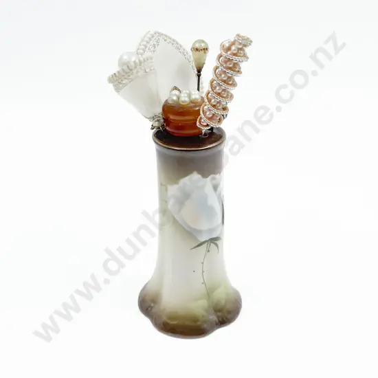 Vintage Hat Pin Holder & Various Hat Pins