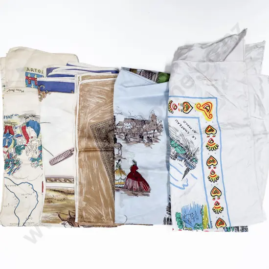 Five 1950s Souvenir & Other Scarves