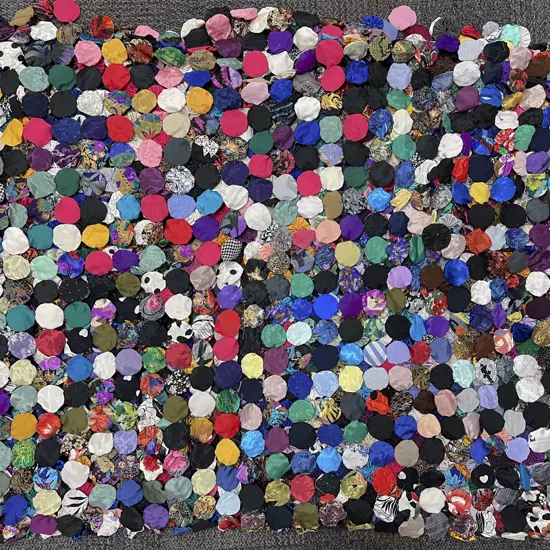 C1970s Synthetic Material YoYo Quilt