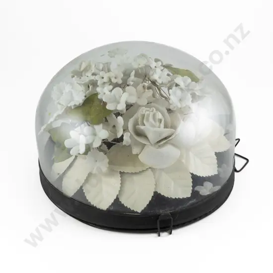 Victorian Bisque & Metal Grave Flower Dome