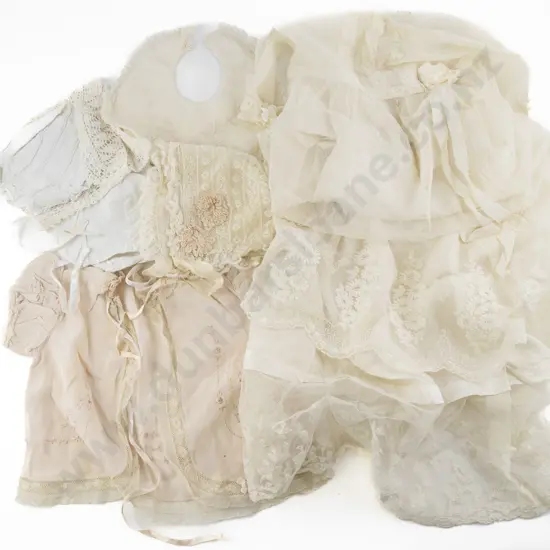 Early C20th Net Lace Christening Gown & Matching Petticoat
