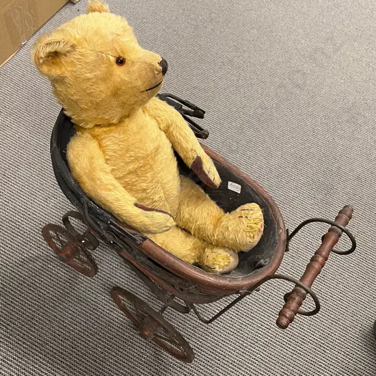 Vintage Teddy Bear in Dolls Pram