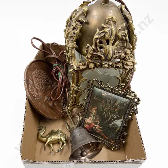 Small Quantity of Assorted Metalware Including Gilt Metal Lantern