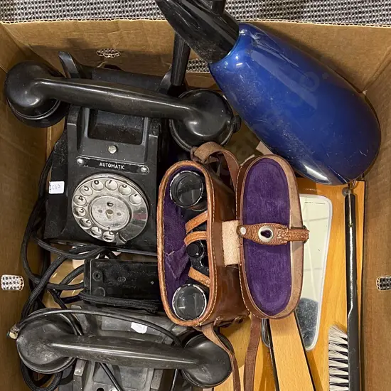 Box of Assorted Vintage Including Dial Telephones etc