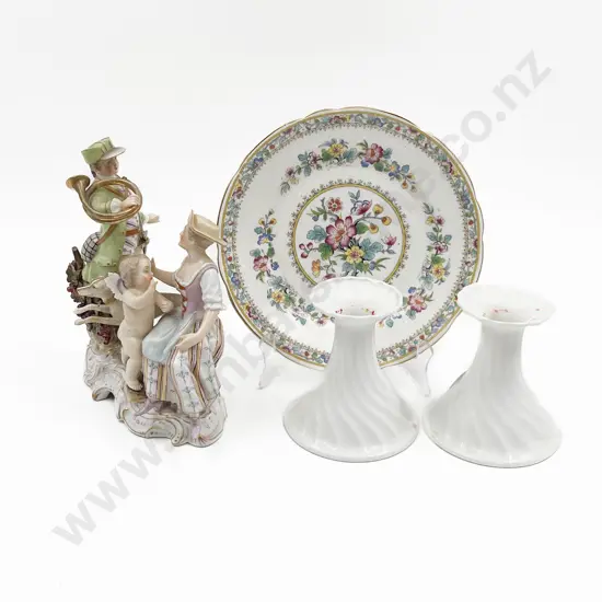 Small Quantity of China Including Pair of Candle Holders etc