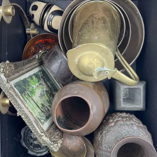 Small Box of Assorted Metalware