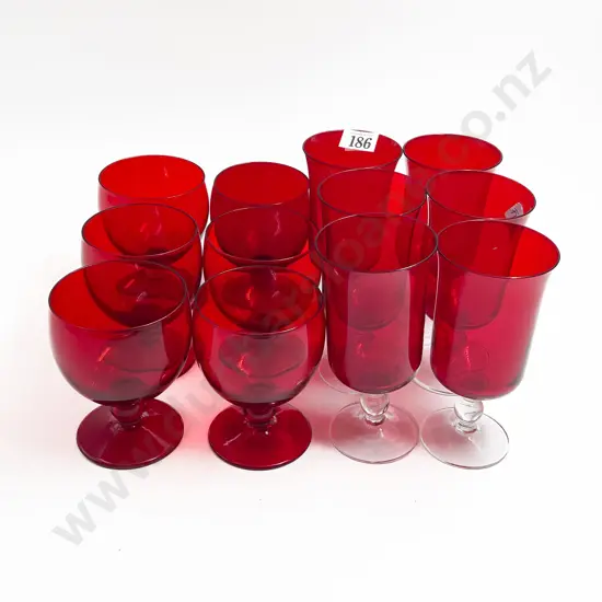 Quantity of Assorted Ruby Glassware