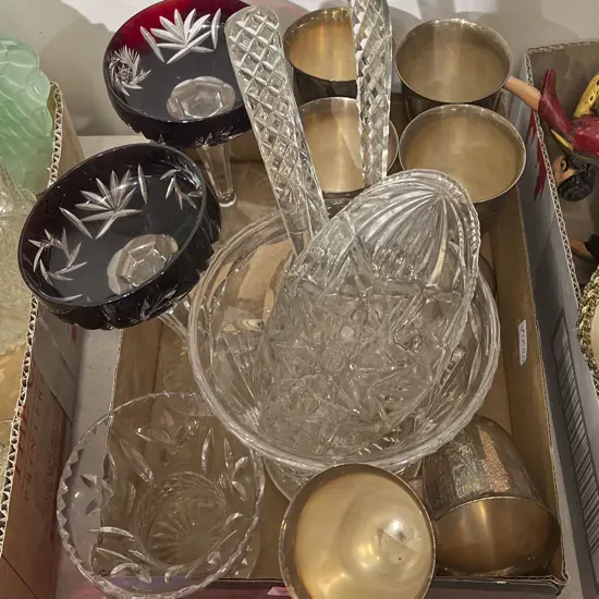 Box of Assorted Including Crystal and Glassware etc