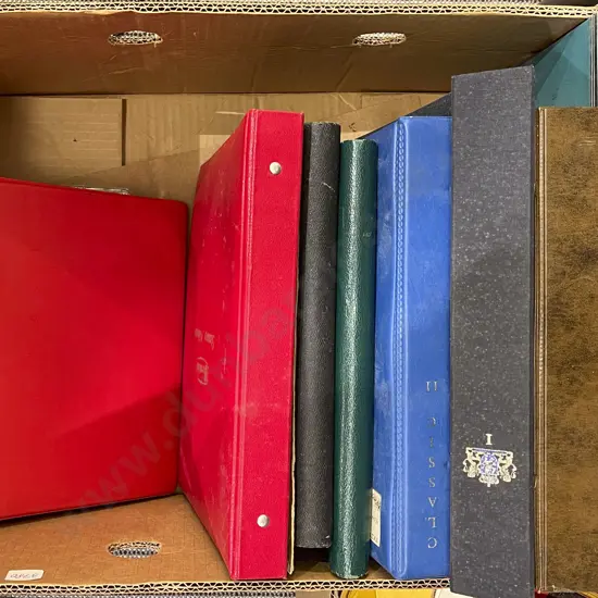 Box of Assorted Stamp Albums