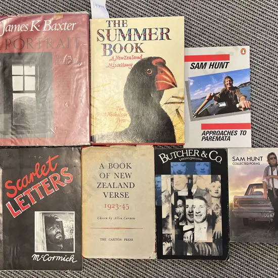 Quantity of Assorted NZ Volumes Including Two Sam Hunt Poetry Books (7)
