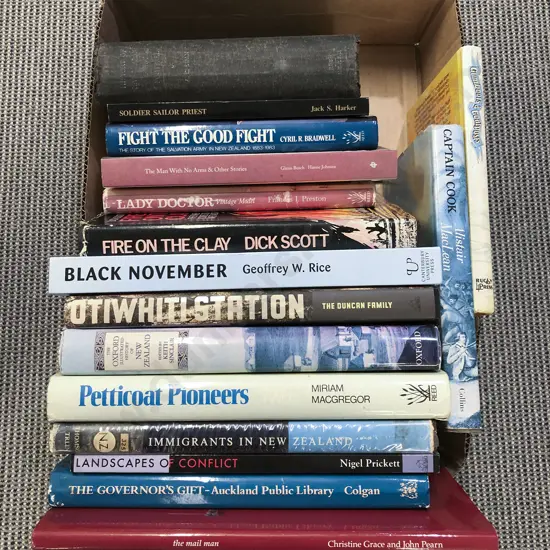 Box of Assorted Books Including NZ Reference