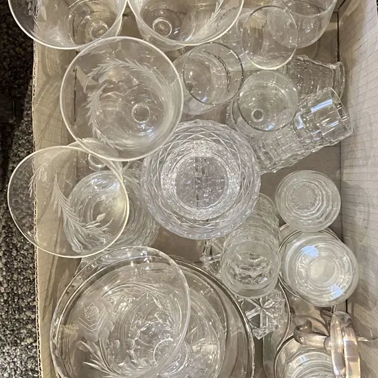 Box of Assorted Glassware