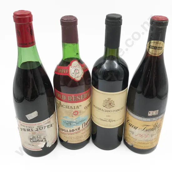 Four Various Vintage Bottles of Red Wine