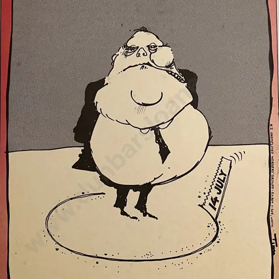 Goodbye Pork Pie Cartoon Depicting Robert Muldoon - Print on Board