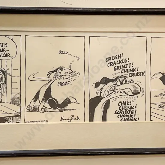 Framed Murray Ball Footrot Flats Cartoon