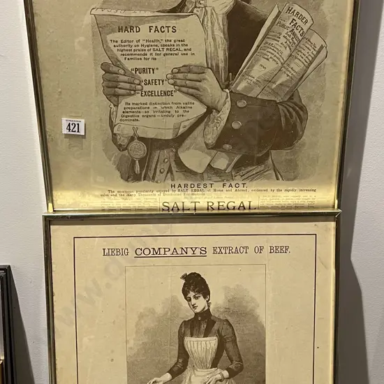 Two Vintage Framed Advertising Prints