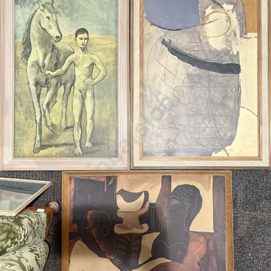 Three Assorted Vintage Prints Including Picasso