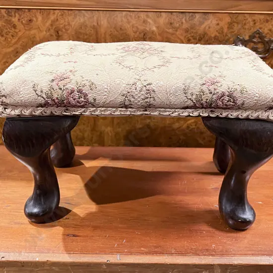 Small Tapestry Topped Footstool