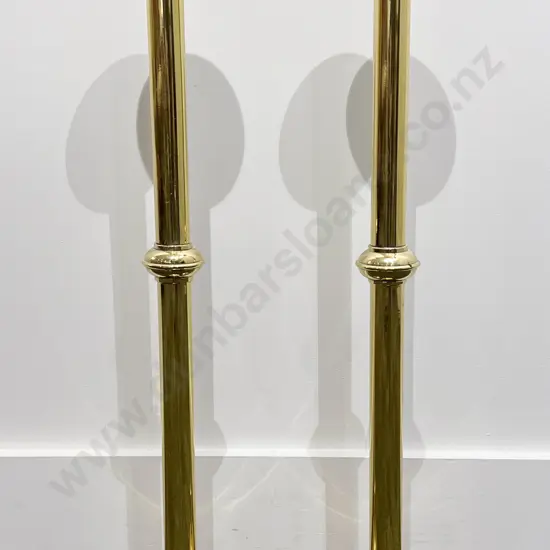 Pair of Ecclesiastical Brass Candlesticks