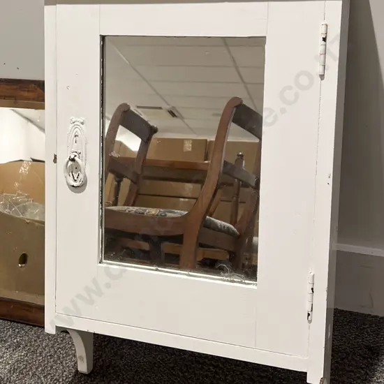 White Painted Mirror Door Bathroom Cabinet