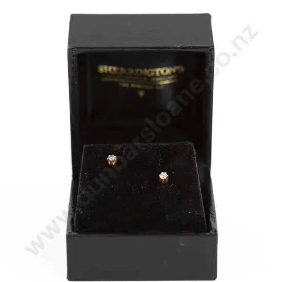 Pair 9ct Single Diamond Stud Earrings
