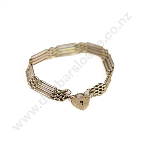 9ct Gate Link Design Bracelet